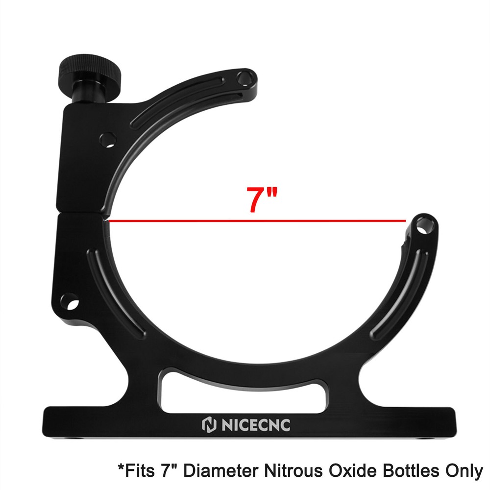 NICECNC 7" Nitrous Oxide Aluminum Single Bottle Bracket Anodized Black Mount