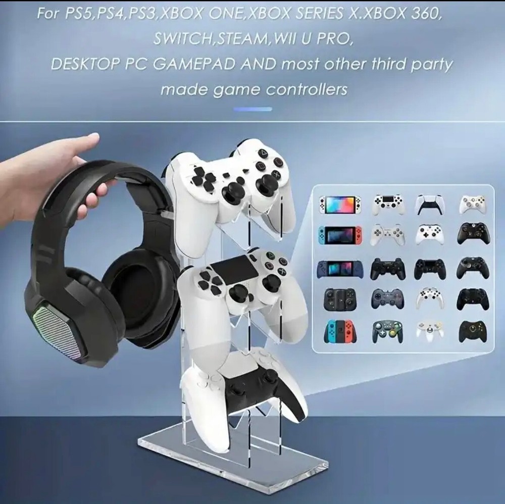 Universal 3 Layer Game Controller And Headphone Holder Stand Display ALL IN ONE