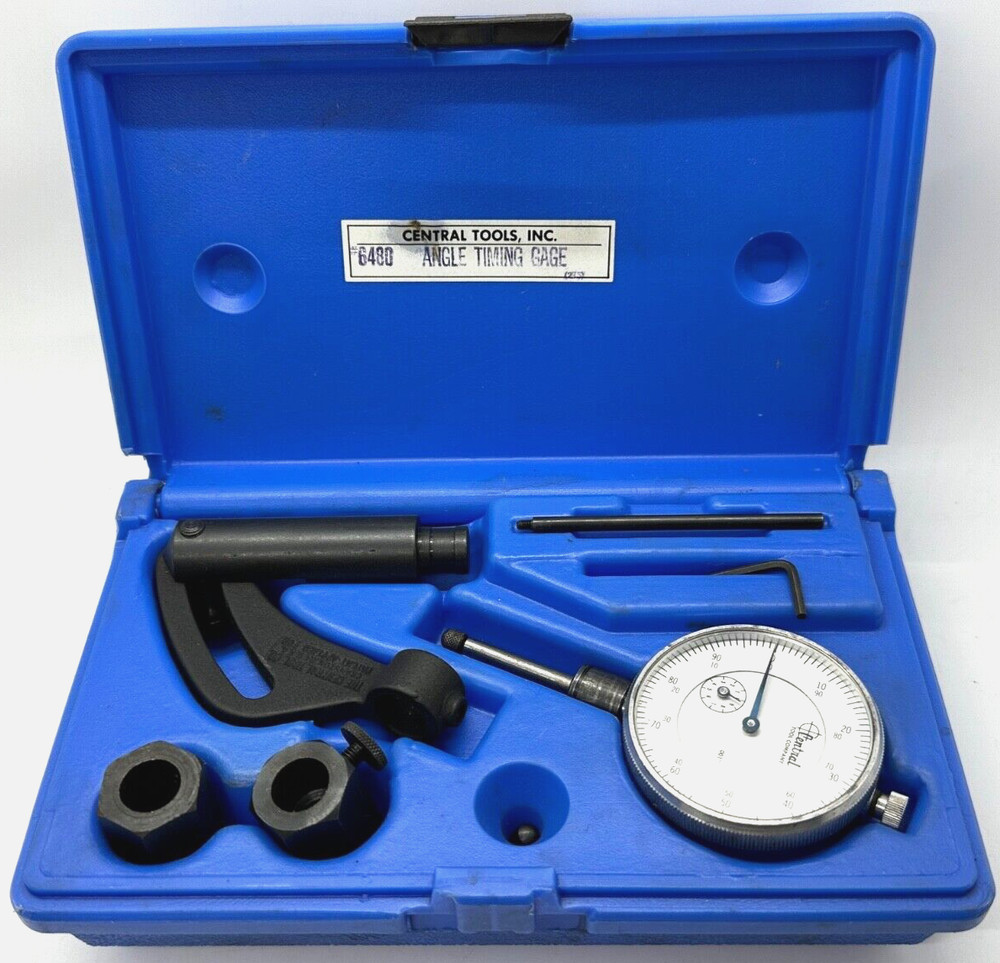 Central Tools Dial Indicator ANGLE Engine Timing Gauge Set Case Pivot Arm Gage