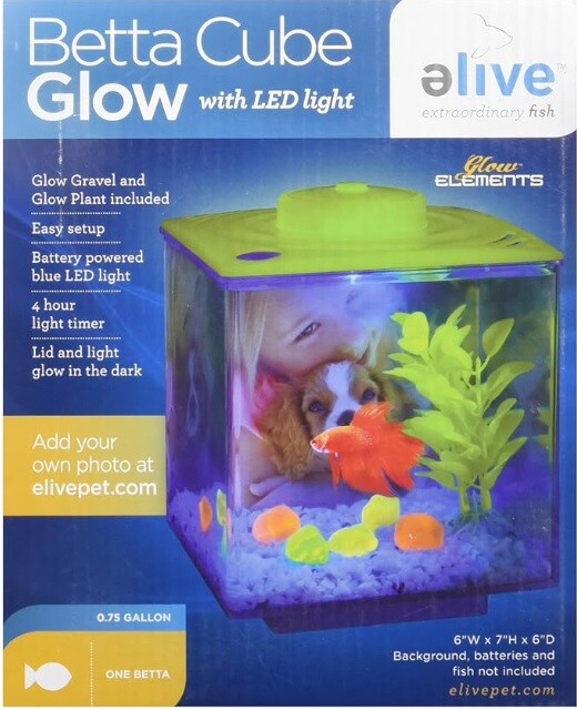 ELIVE 034282 Betta Glow Cube , 0.75 gallon