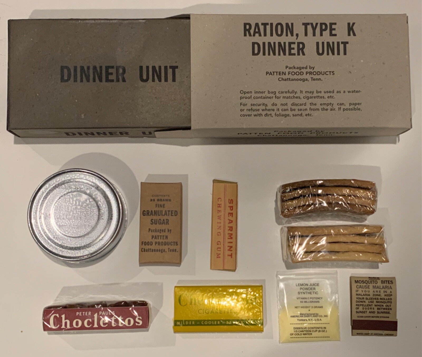 Early-Mid War Fully Edible WWII Reproduction K Ration Breakfast Dinner Or Supper