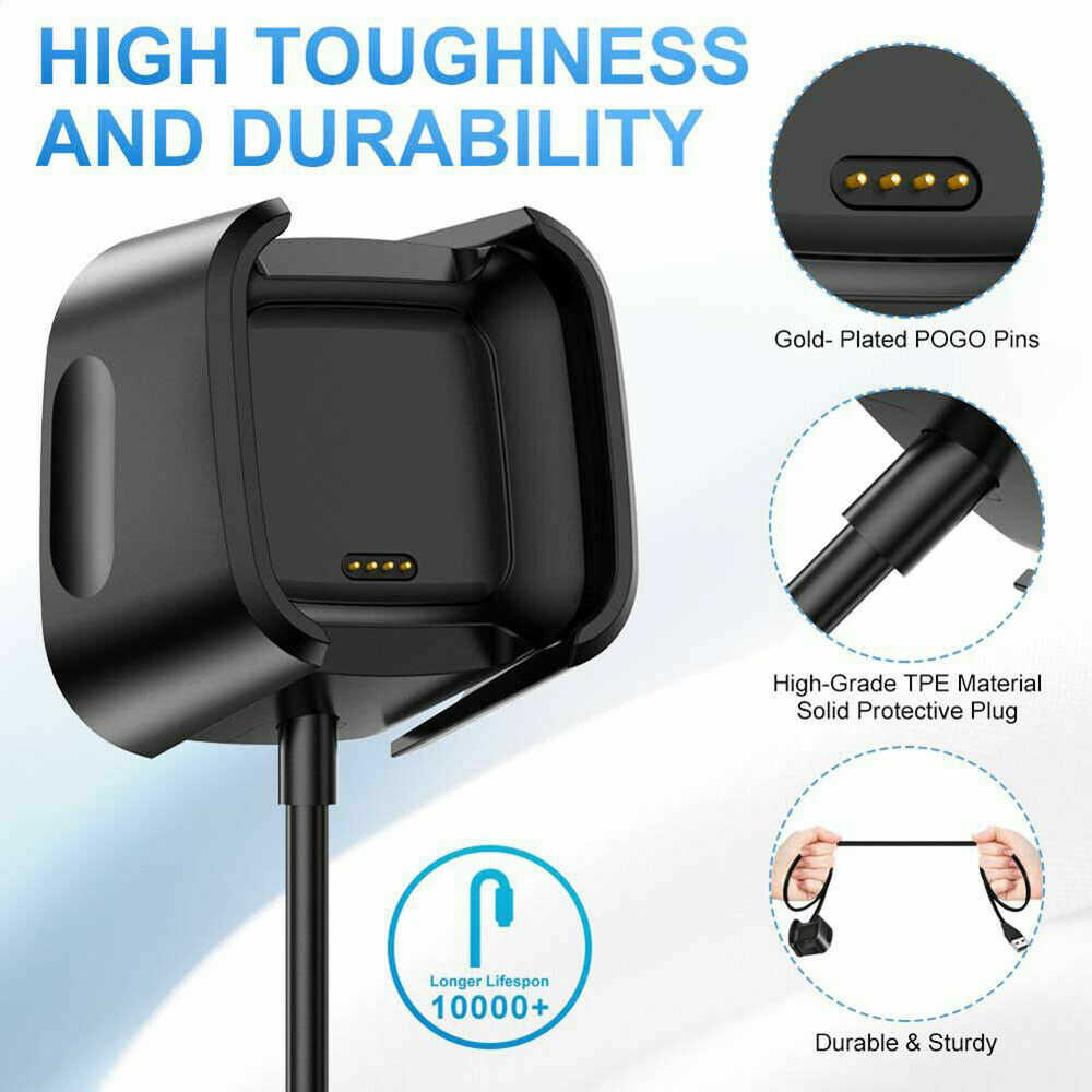 For Fitbit Versa / Versa Lite / Versa 2 USB Charger Charging Power Dock Cradle