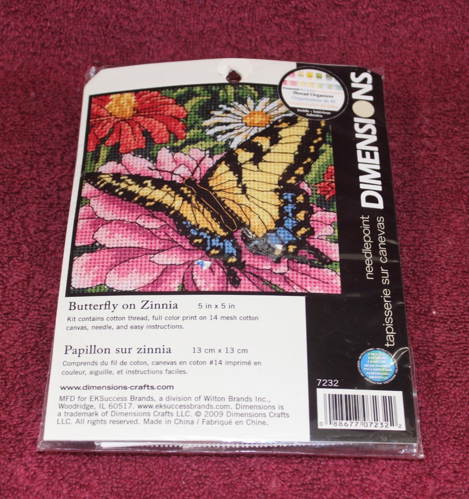 Dimensions Needlepoint Kit - Butterfly on Zinnia