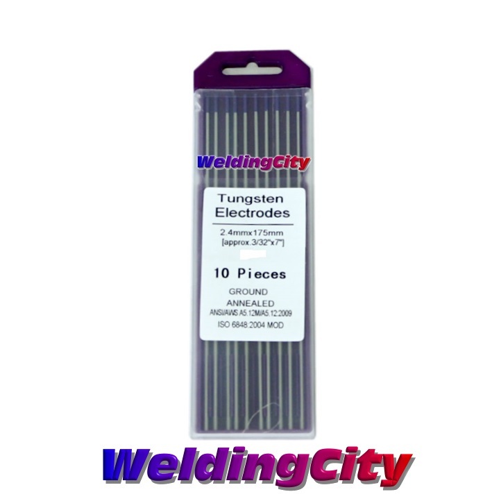 WeldingCity 10-pk TIG Welding Tungsten Tri-Element Non-Radioactive Purple 3/32x7