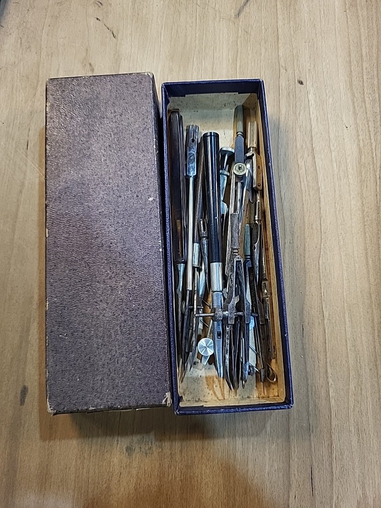 Vintage Compass Drafting Lot Nautical Engineering Mapping Lead K & E USA German