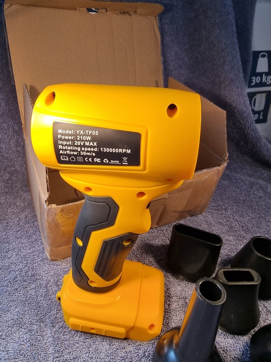 Air Blower Duster for Dewalt 20V Battery Handheld Cordless Leaf Fire Dust Clean