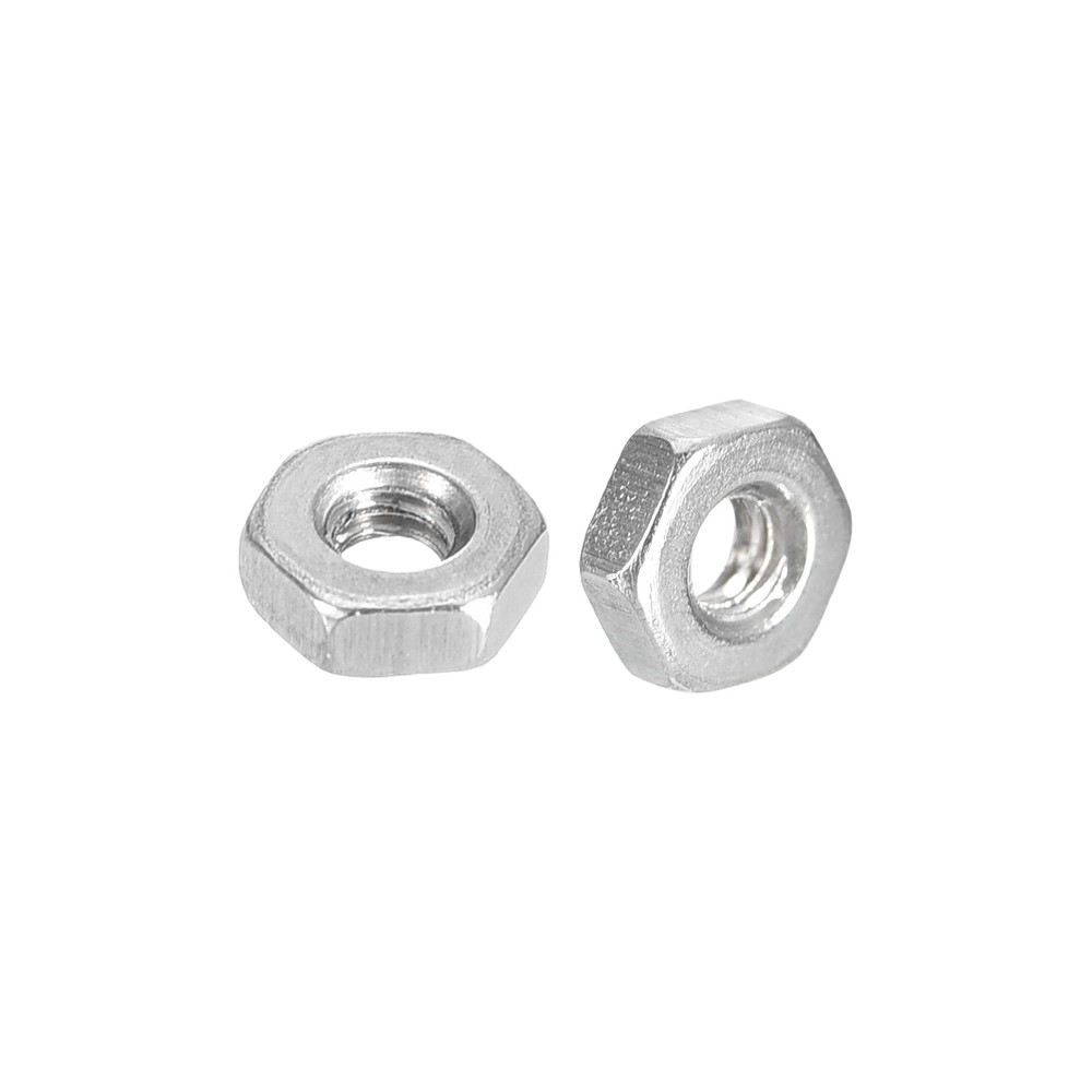 Hex Nuts (#2-56) 50Pcs 304  Steel Coarse Thread Nut Silver