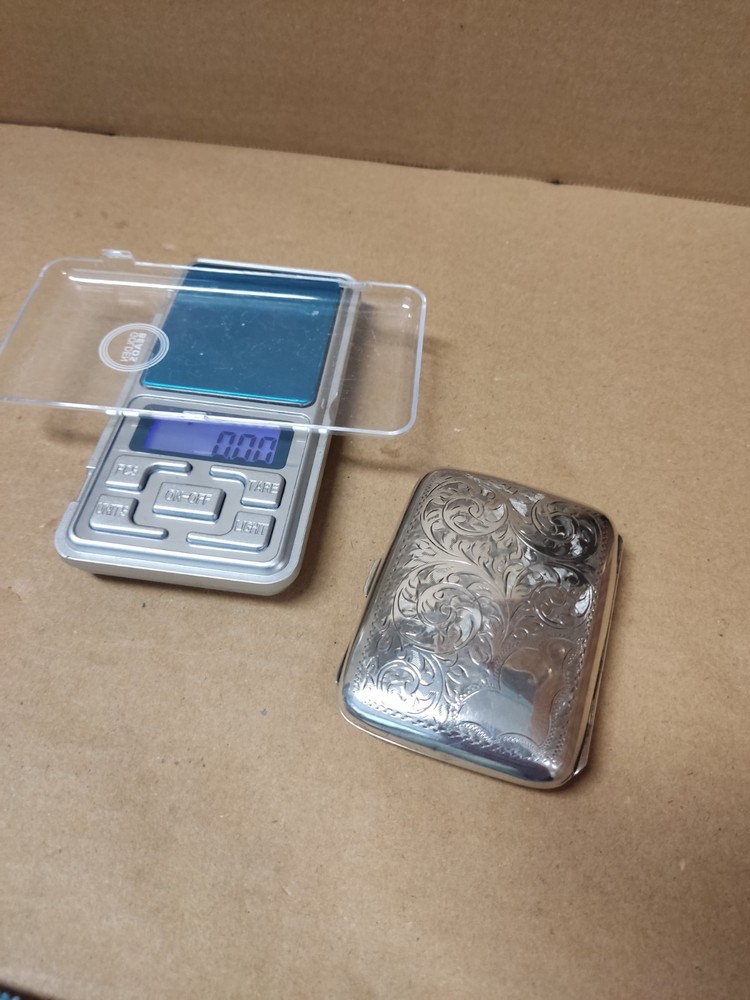 Antique Robert Pringle & Sons Solid Silver Cigarette Case- No Monogram. 45 Grams