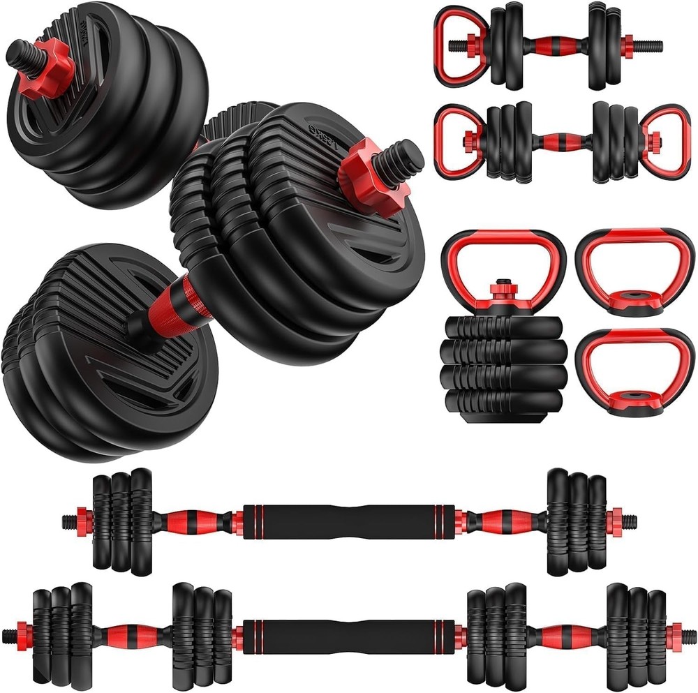 5-in-1 Adjustable Dumbbells Set 45lbs Pair