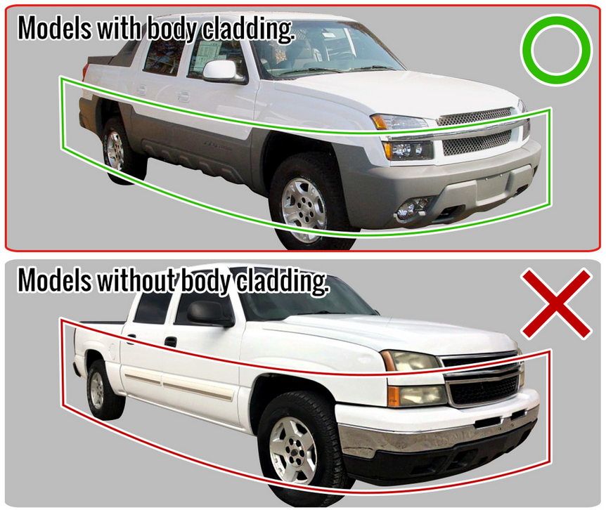 2002-2006 Avalanche Slip-On Rockers Quarter Front Sections Models With Cladding