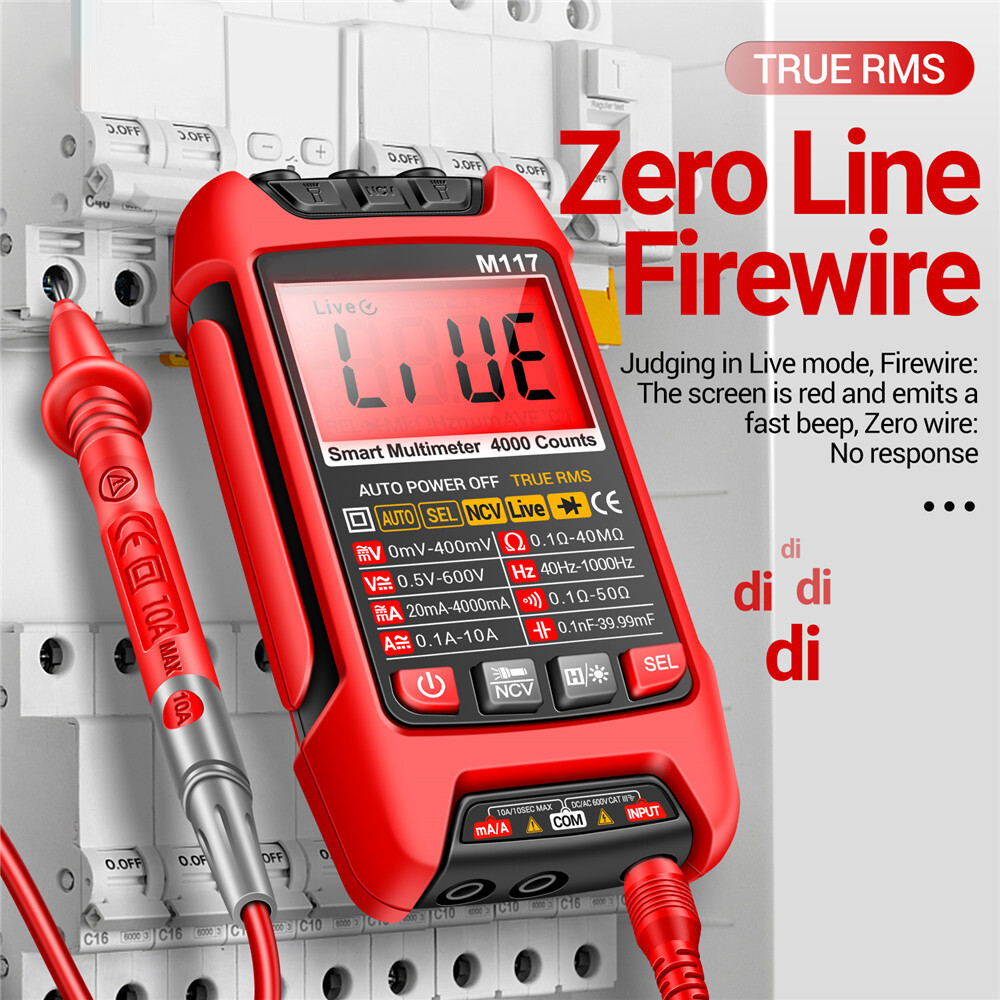 ANENG M117 Digital Multimeter NCV AC/DC Voltmeter Current 4000 Count True RMS