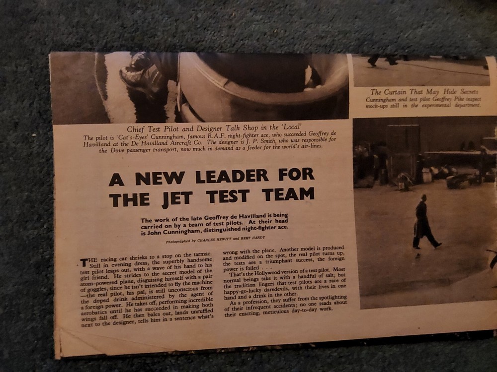Sk99 Ephemera 1946 Article Jet Test Team John Cunningham