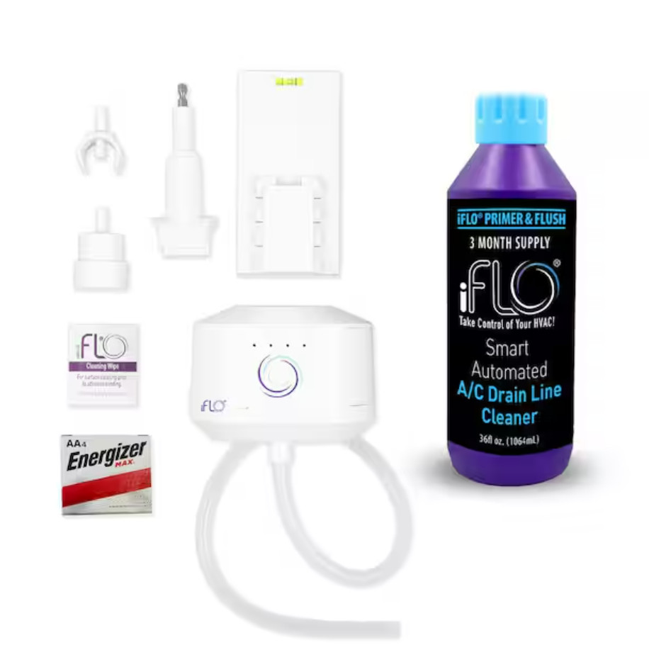iFLO Drain Line Cleaning System Kit with Extra Refill Bottle (with Mobile App)