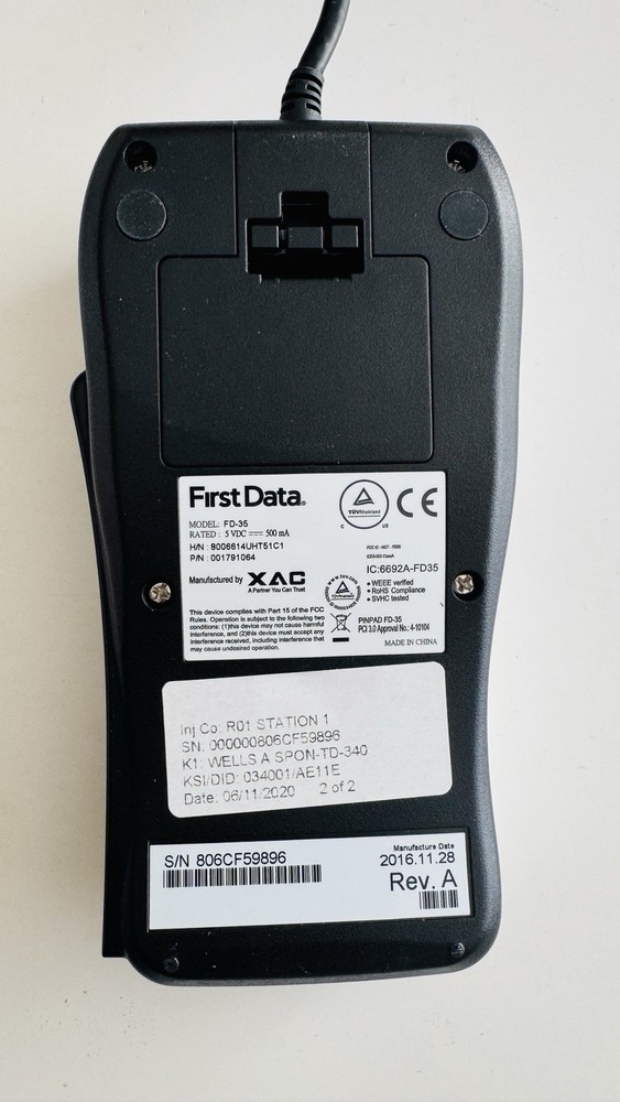 First Data FD-35 PIN Pad Card Reader USB Contactless Chip Swipe – Tested