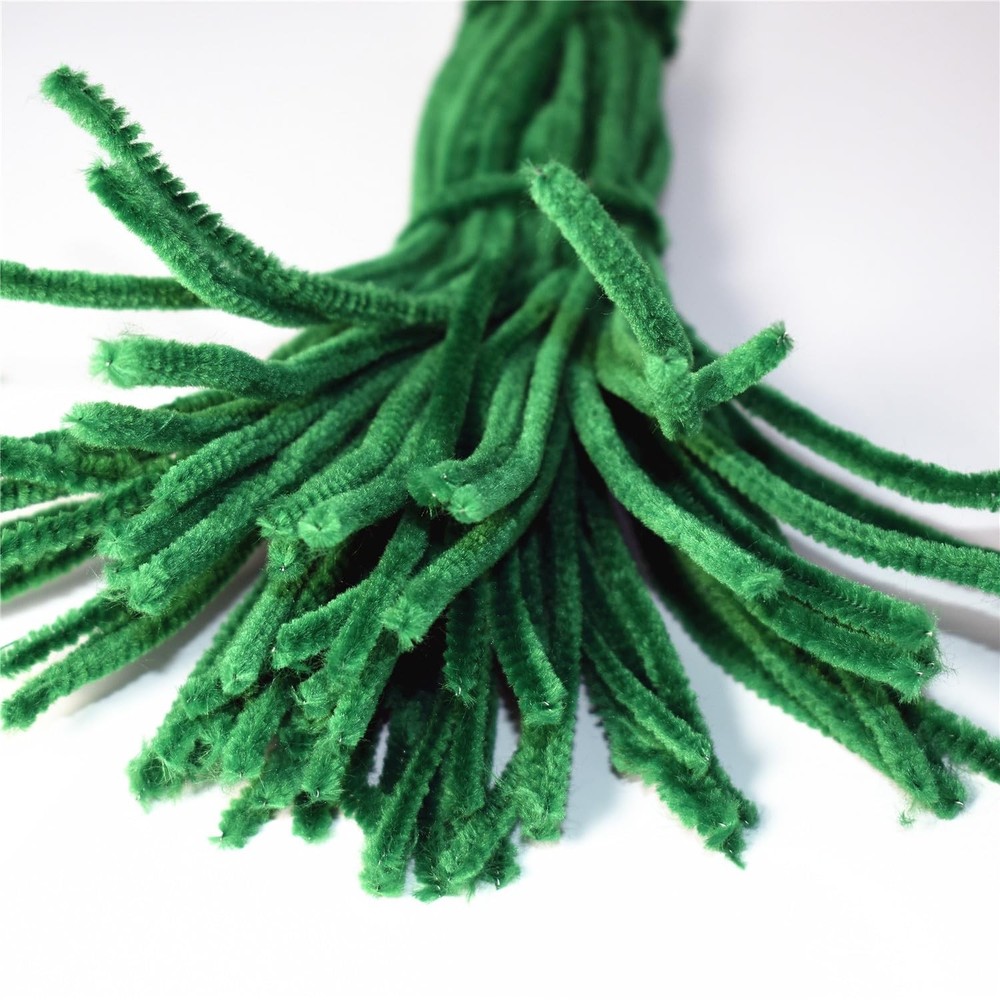 Pipe Cleaners 100 Pieces Chenille Stems Dark Green