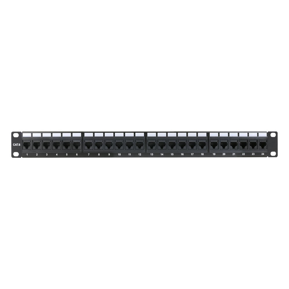 Construct Pro 24-Port Cat6 Rack Mount Patch Panel (19”/1U, RoHS Approved)