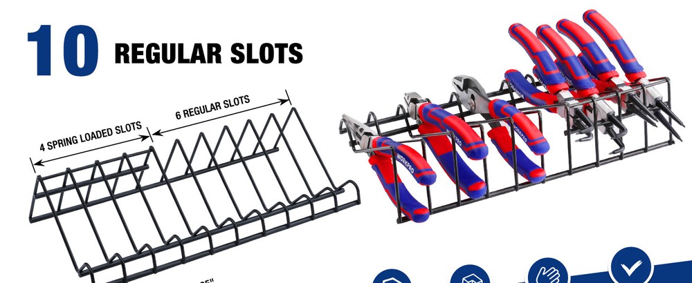 WORKPRO 2-Pack Plier Organizer Rack, Tool Box Storage and Organization Holder