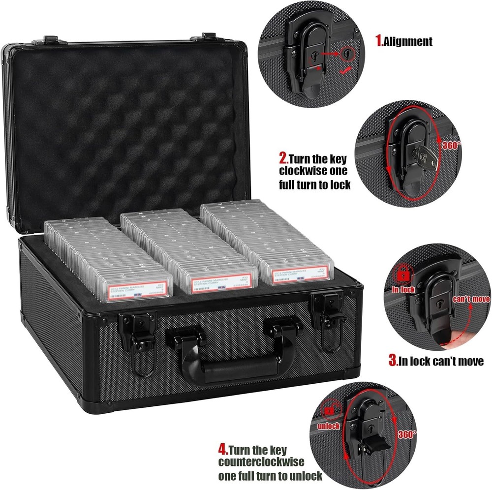 Durable Dust-Proof Graded Card Case for 100+ Slabs - Pre-Assembled Convenience