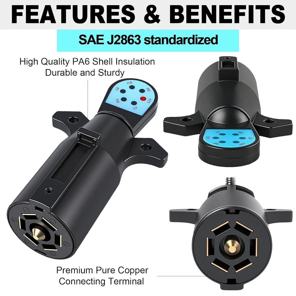 7 Way RV Connector Socket Circuit Tester Oyviny