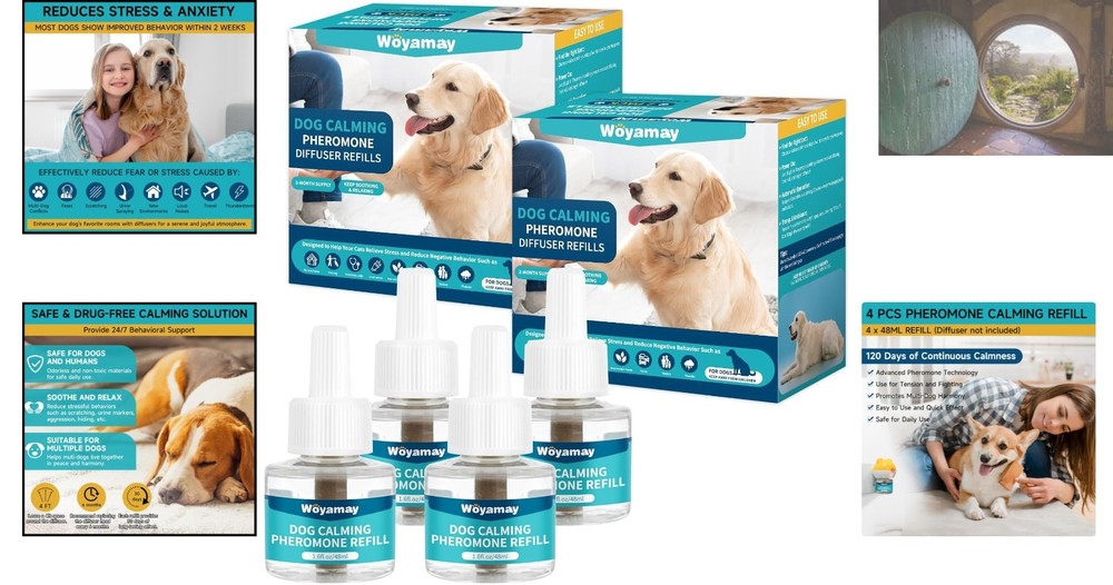 120-Day Dog Anxiety Relief Diffuser Refills - Fit All Common Diffuser Heads