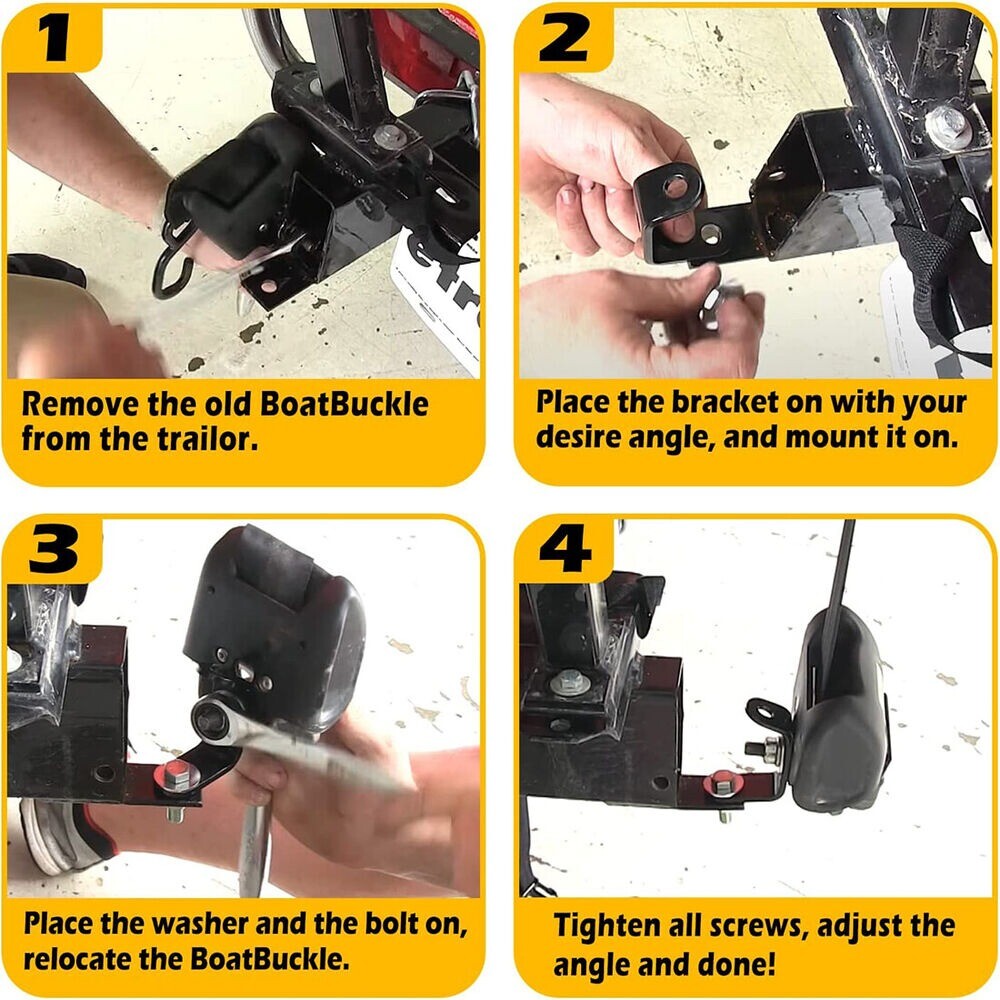 For BoatBuckle G2 Strap Mounting Bracket Kit for Boat Trailers 3-Sided Brackets