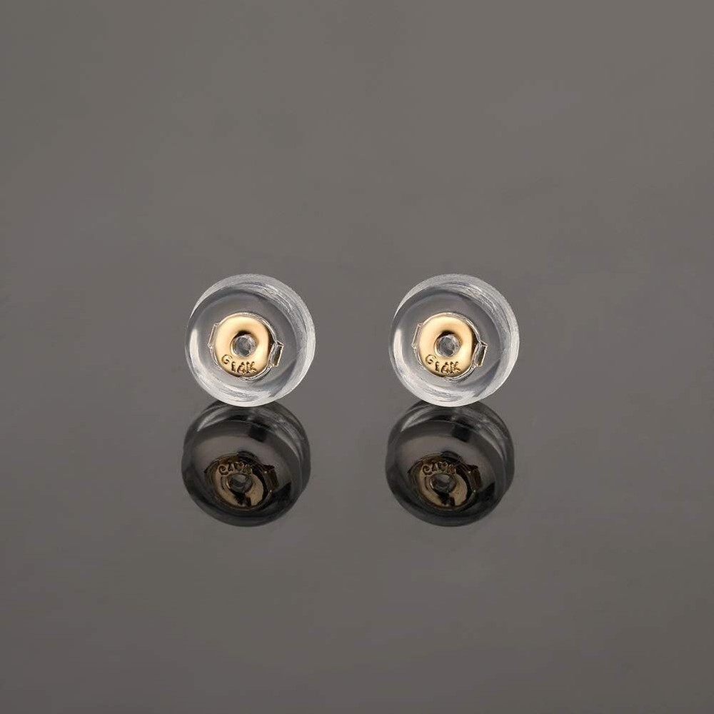 Lightweight Locking Earring Backs - 14K Gold & Silicone for Sleepless Nights