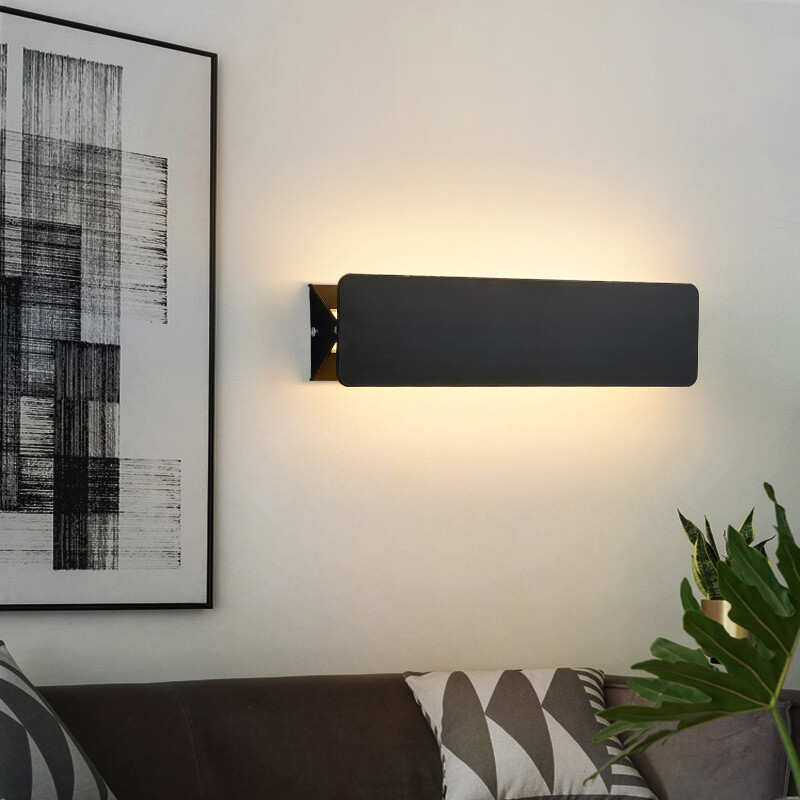 Indoor LED Wall Light Adjustable Up/Down Lamp Fixture Surface Mounted Black Pub