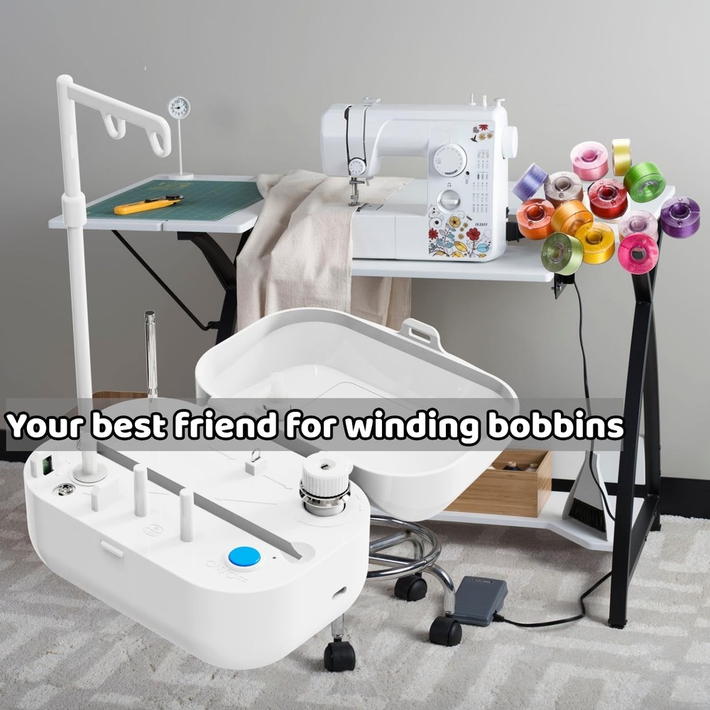 Automatic Bobbin Winder Bobbin Winding Machine with Auto Stop Sensor, Large S...