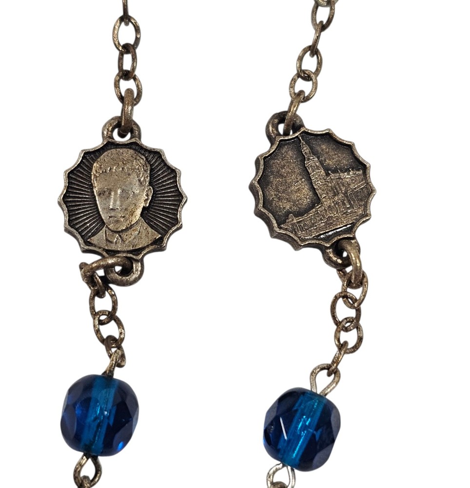 2007 Catholic Rosary Fatima 90th Anniversary w/ Blue Glass Beads
