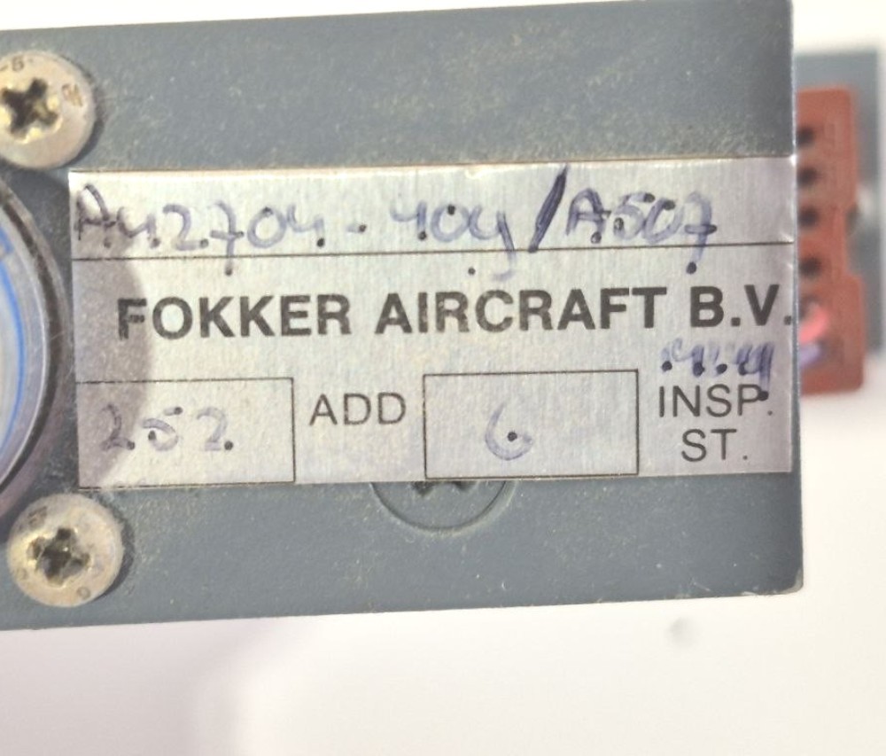Fokker Aircraft A/C Control Panel A42704-409