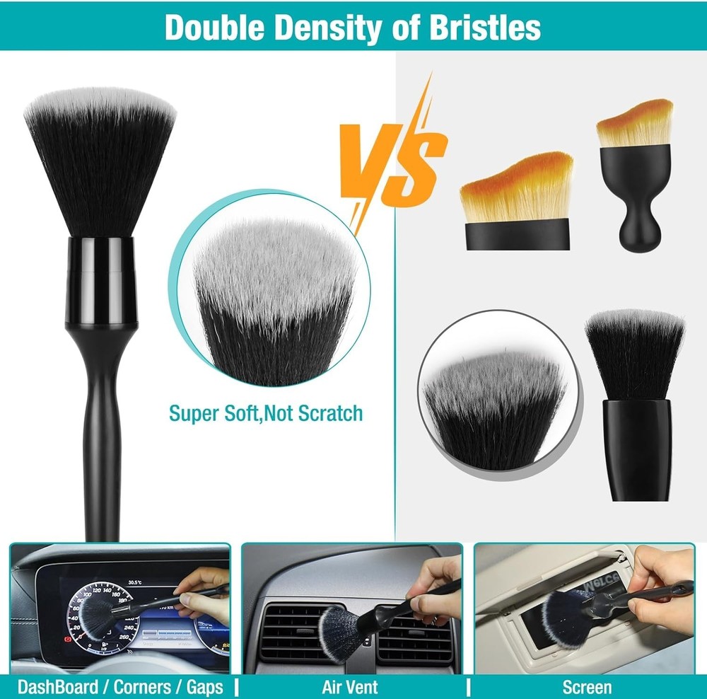 Comprehensive Microfiber Car Detailing Brush & Gel Kit for Pristine Interiors
