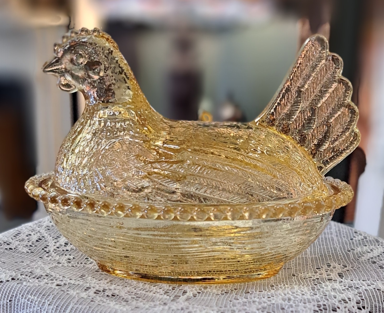 Set of 6 Hen On Nest, COMPLETE SET of Rose's Closet w/ Box, Small Indiana Style