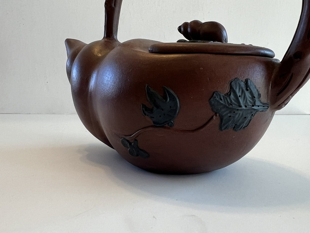 Tea Pot Clay Shell Handmade Hand Painted Clean