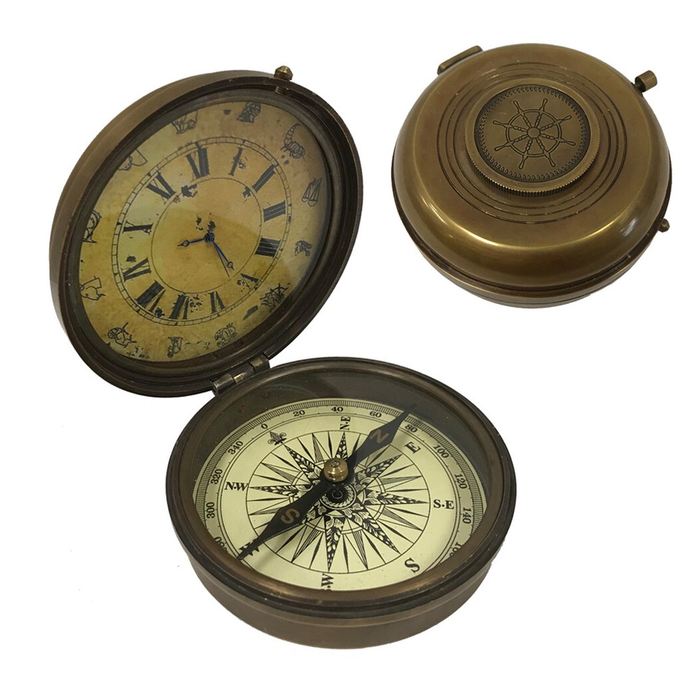 Antiqued Brass Compass
