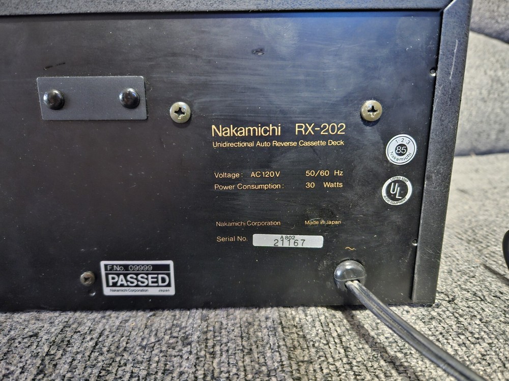 Nakamichi RX-202 Unidirectional 2 Head Auto Reverse Cassette Deck. SERVICED!