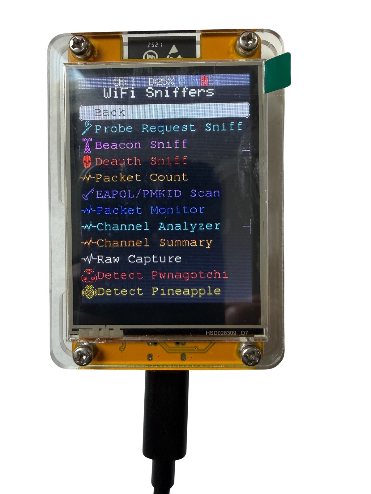 ESP32 CYD Marauder WiFi Bluetooth Sniffer Touch Screen w/ Case (NEW UPDATE)