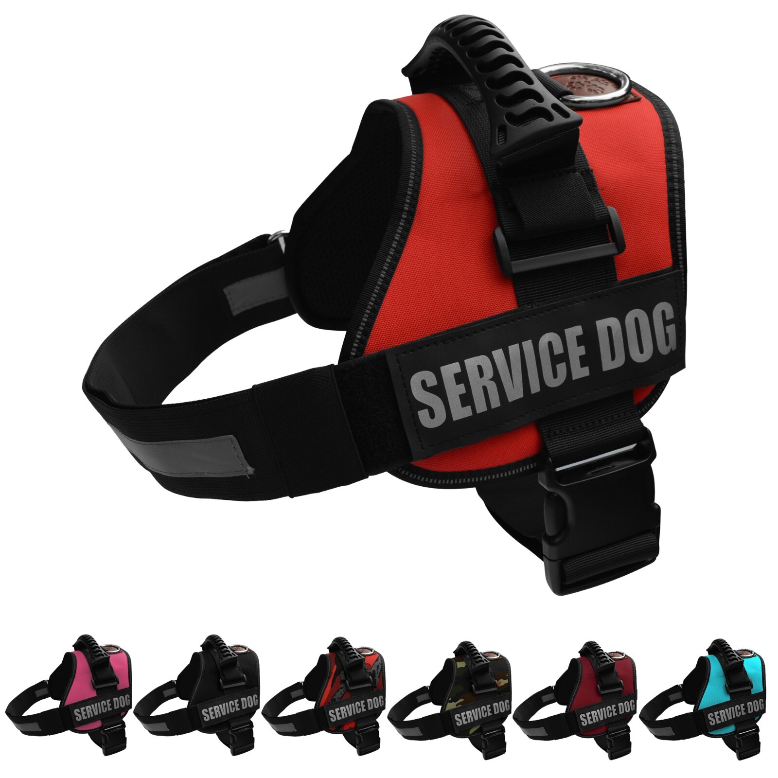 ALBCORP Reflective Service Dog Vest Harness – Adjustable- with Removable Patches