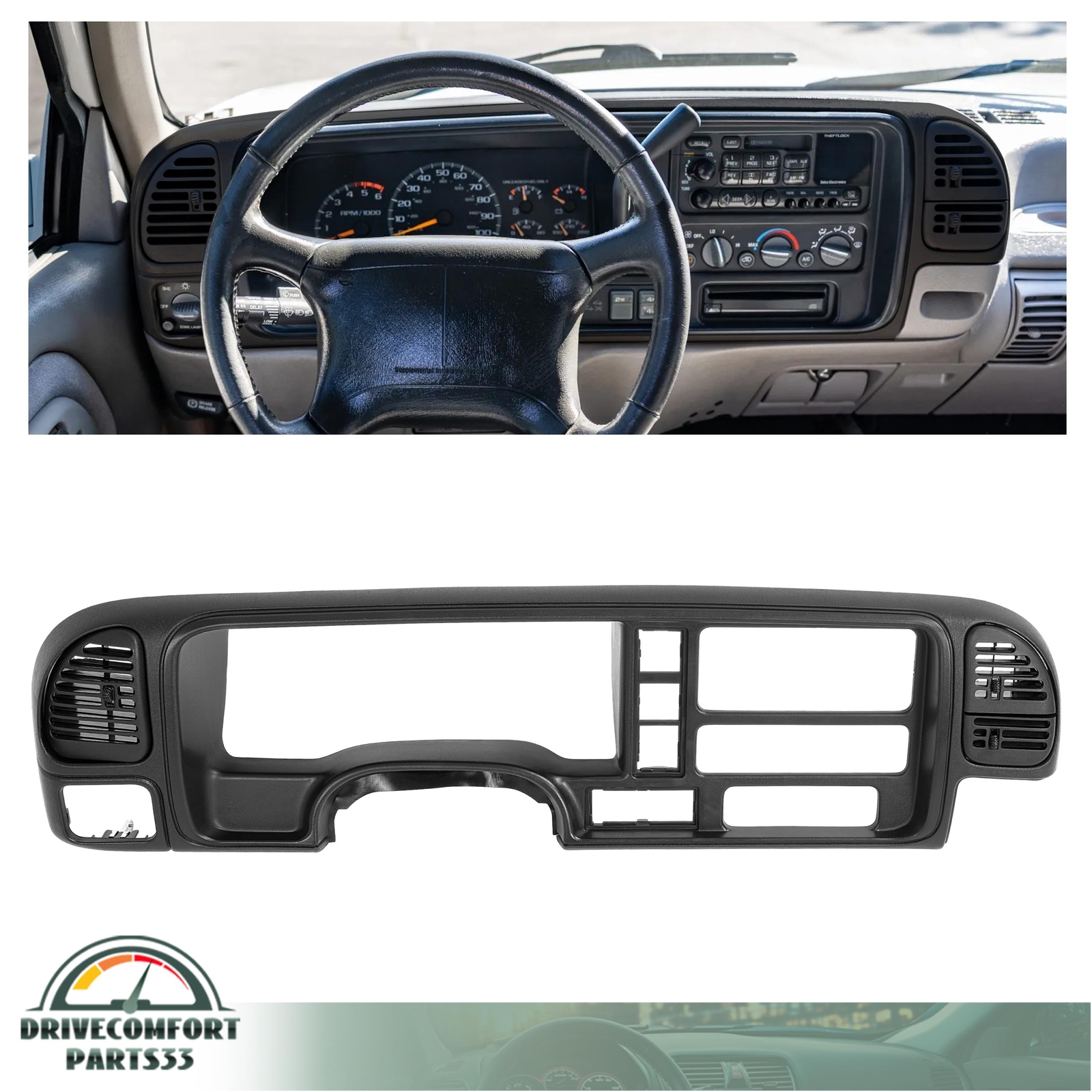 For Chevy Silverado 1995-02 Dashboard Radio Panel Bezel Instrument Cluster Gauge