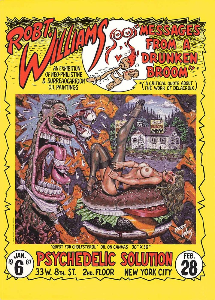 Robert Williams 1987 Psychedelic Solution Gallery Postcard Pop Surrealism NYC