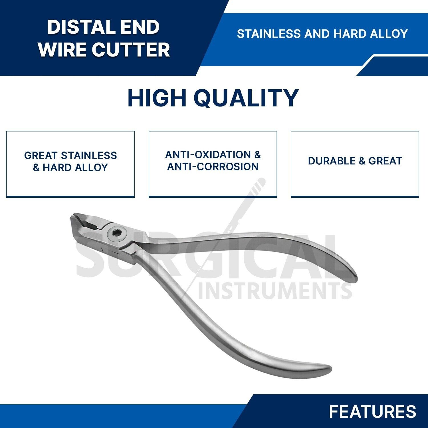 Dental Distal Safety Hold End Plier Wire Cutters Orthodontic German Grade