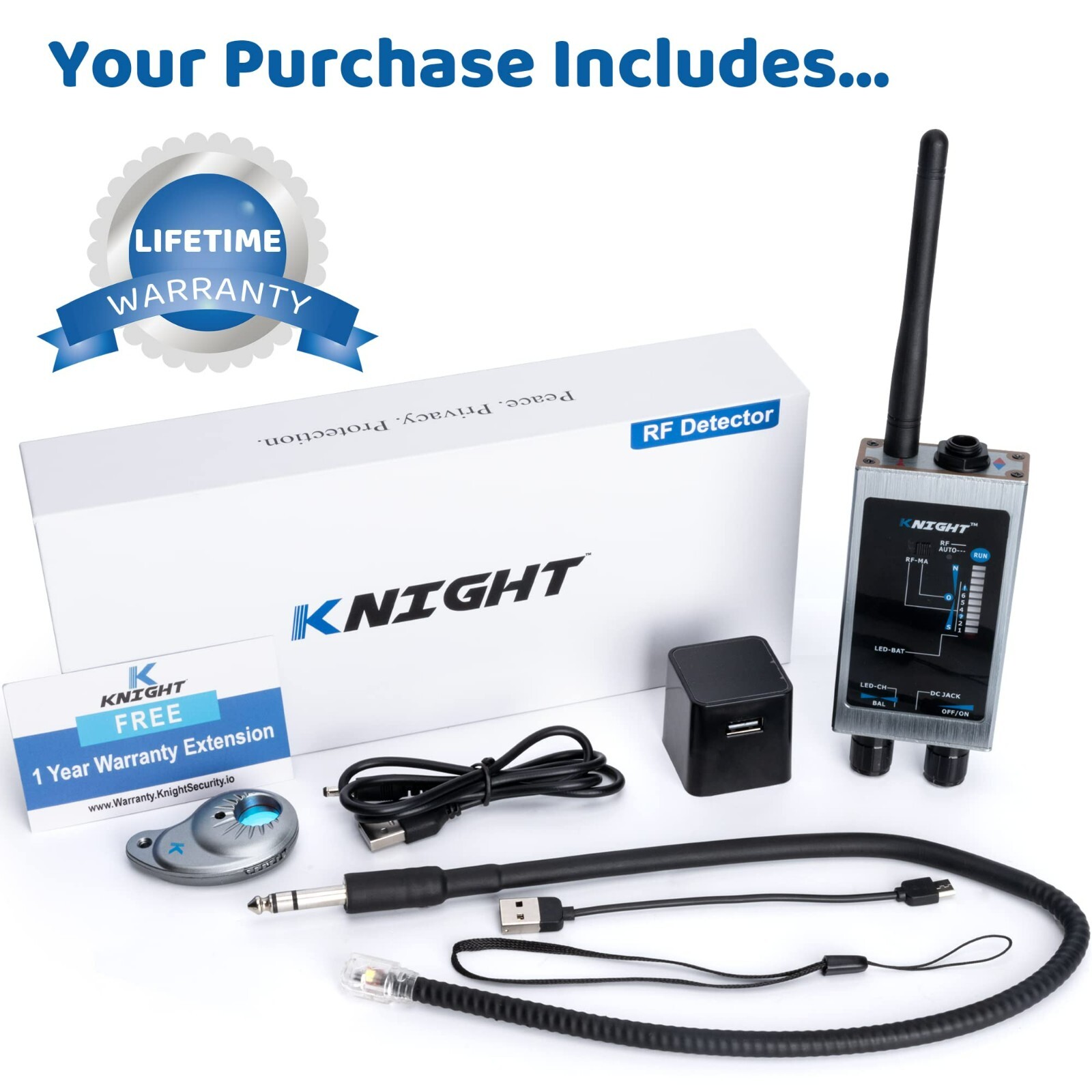 Knight Hidden Devices Detector - Hidden Camera Detectors RF & Bug Detector NEW
