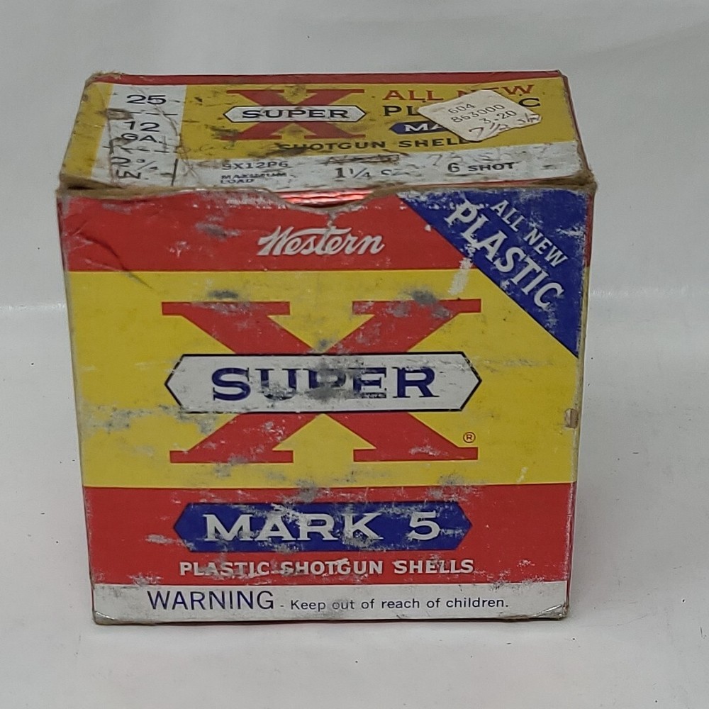 Western Super X Mark 5 Shotgun Shell Box. Vintage Ammo Box. Empty