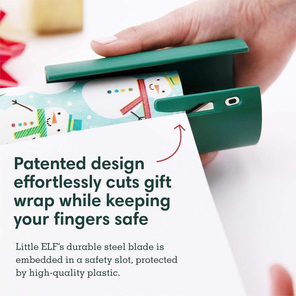 Gift wrap paper roll cutter and holder