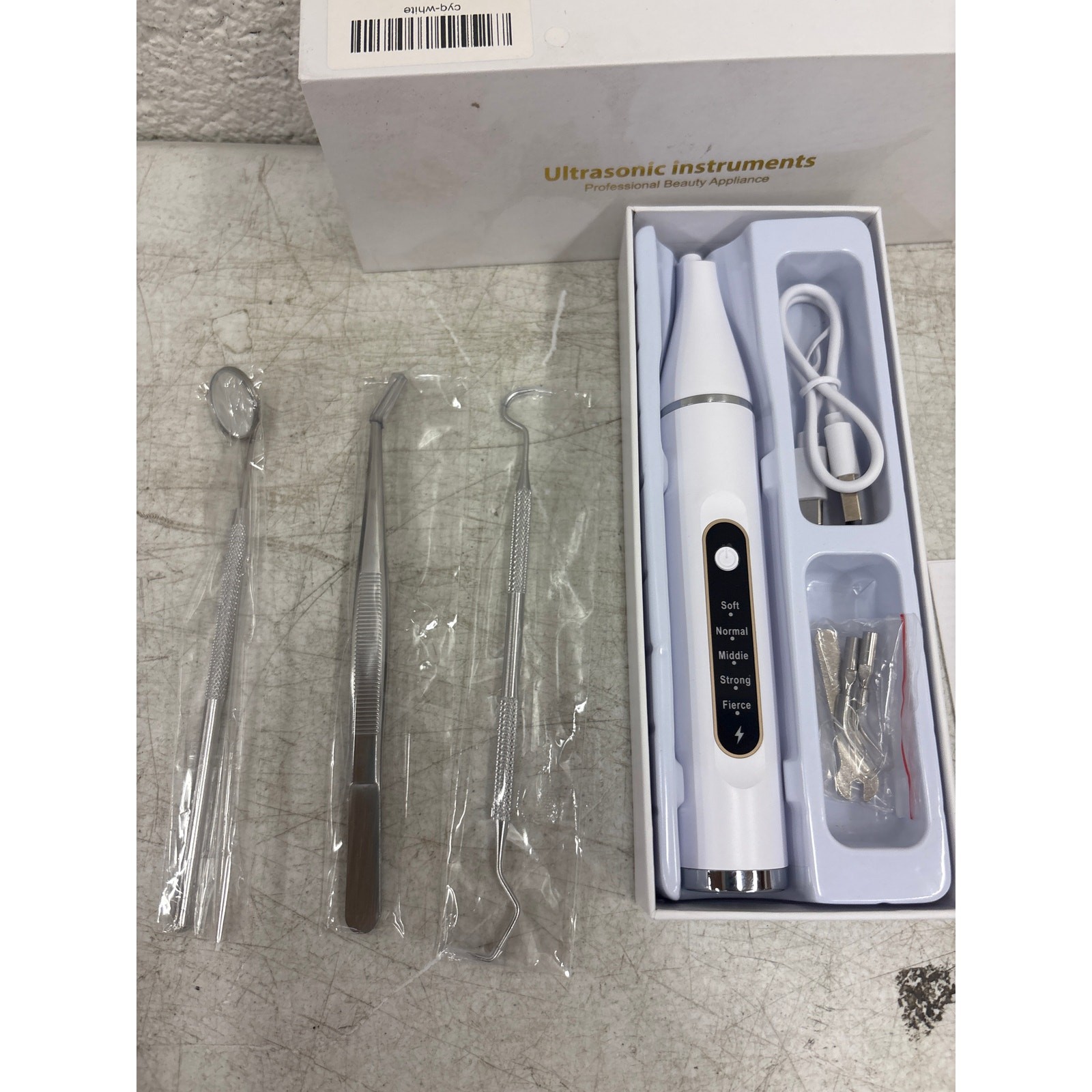 Ultrasonic Tooth Cleaner Tartar Plaque Remover Electric Dental Whiten Kit WHITE