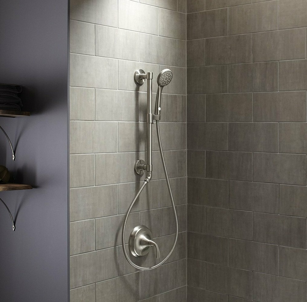 HydroRail Beam Style Custom Shower Column H Vibrant Brushed Nickel