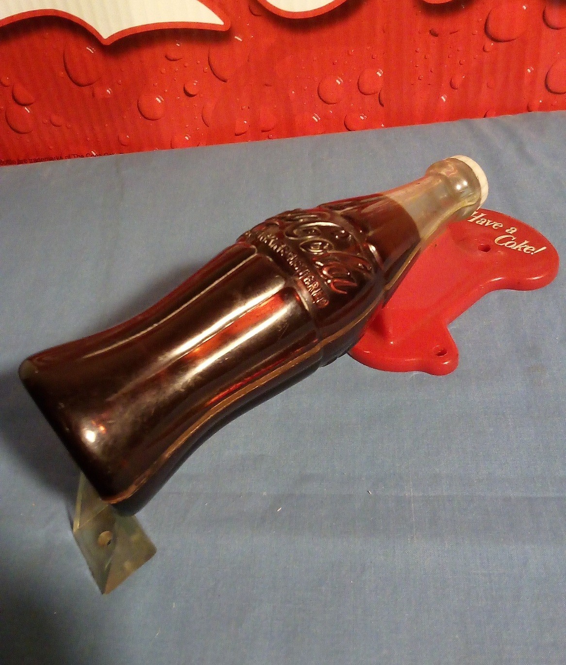 Coca-Cola Vintage (50s) All-Plastic Door Pull: Sturm & Co (from a collection)