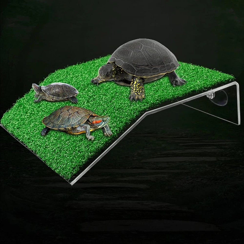 Lawn Turtle Basking Platform Turtle Resting Basking Platform, Simulation Gras...