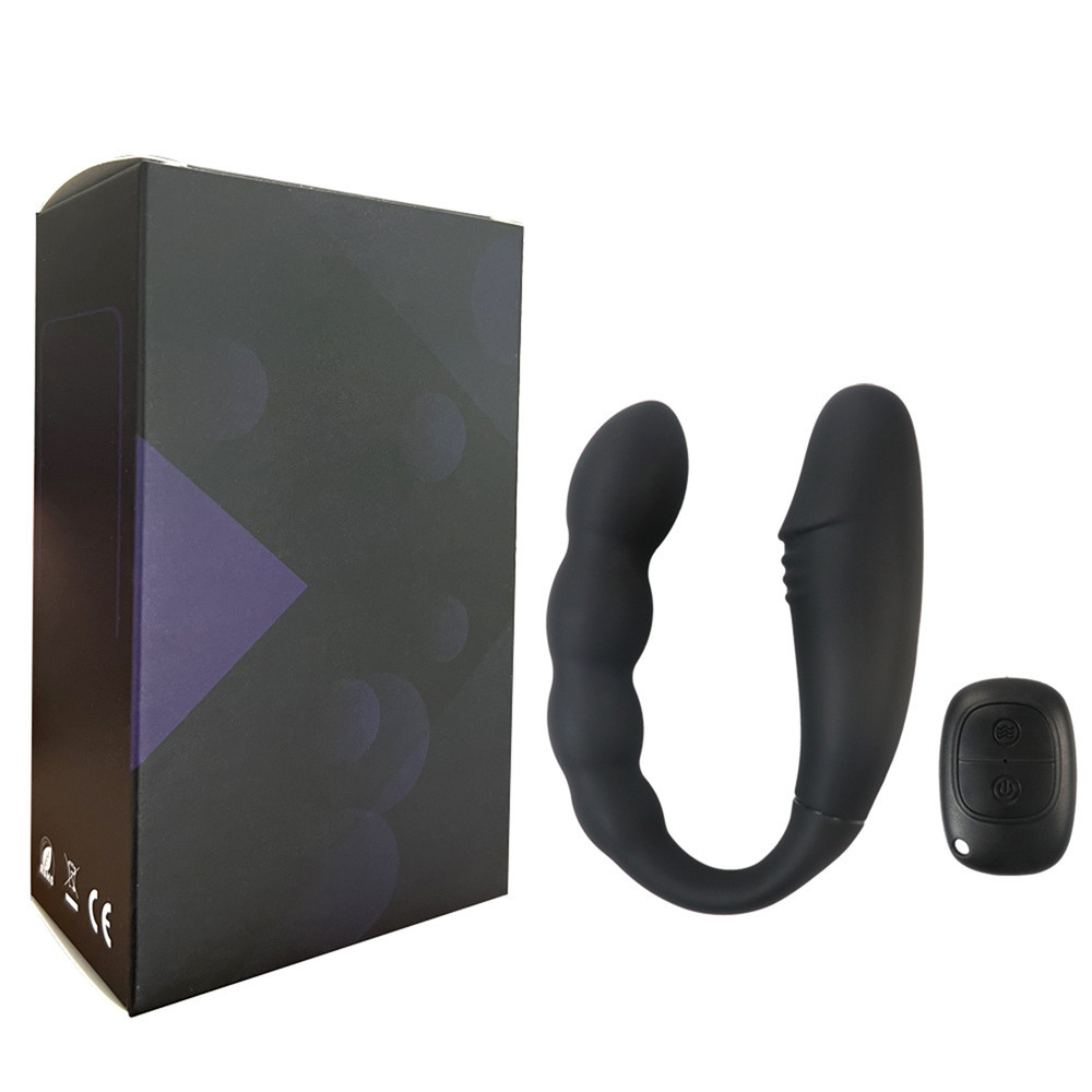 Remote Double-Ended Vibrating Anal Butt Plug Dildo Flexible Silicone For Couples