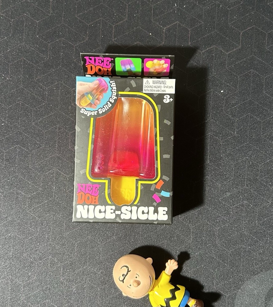 NeeDoh Nice-Sicle Pink And Orange Super Solid Squishy Popsicle NEW Authentic