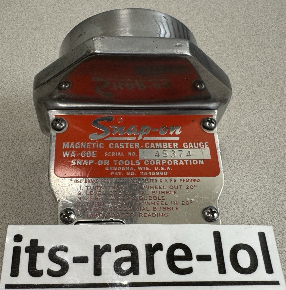 Snap-on WA-60E Magnetic Caster Camber Alignment Gauge & WA802/WA812 Hub Adapters